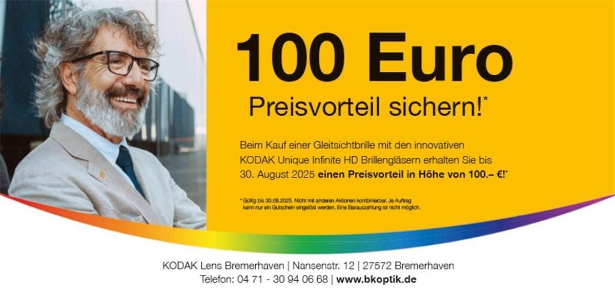 Für den Durchblick mit Schick zum Kodak Lens Store Bremerhaven .