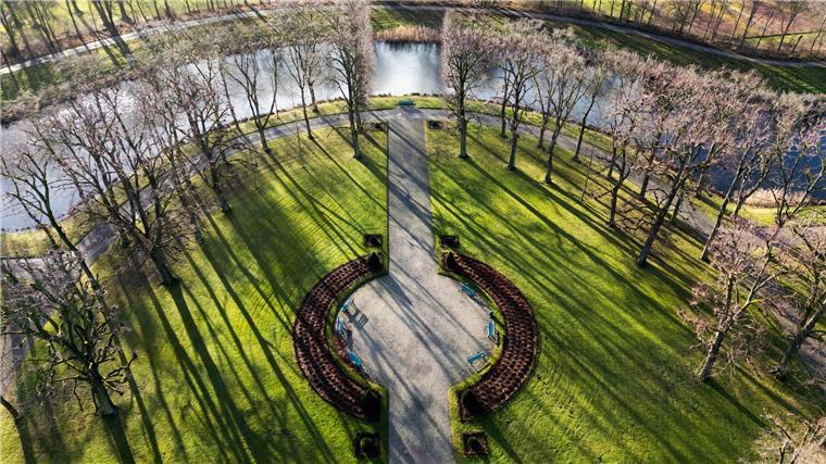 Zum Jubiläum sollen Zitruspflanzen und Aprikosen wachsen Bäume im Großen Garten der Herrenhäuser Gärten werfen Schatten.