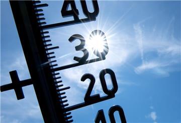 Ein Thermometer in der Sonne
