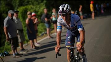  Tour-Aus während der 14. Etappe: Der Belgier Remco Evenepoel.