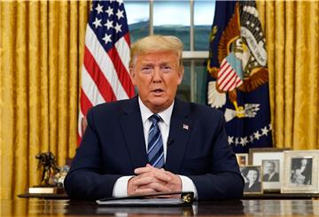 11.03.2020, USA, Washington: Donald Trump weitet die Reiseeinschränkungen wegen der Ausbreitung des Coronavirus auf Europa aus.