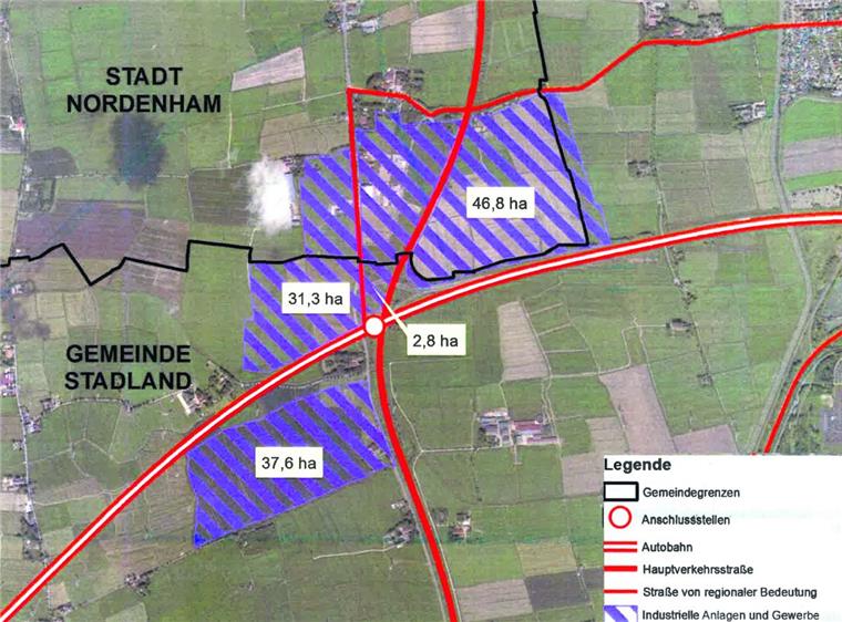 Widerstand gegen geplantes Industrie- und Gewerbegebiet bei Esenshamm 118 Hektar groß werden könnte das neue Industrie- und Gewerbegebiet zwischen Esenshamm und Kleinensiel