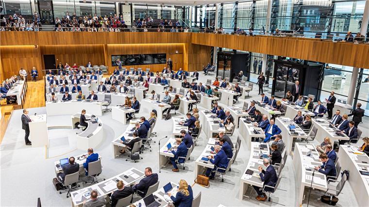 CDU: Mehr Flüchtlingsunterkünfte auf Kosten des Landes Abgeordnete nehmen im Plenarsaal an einer Sitzung des niedersächsischen Landtags teil.