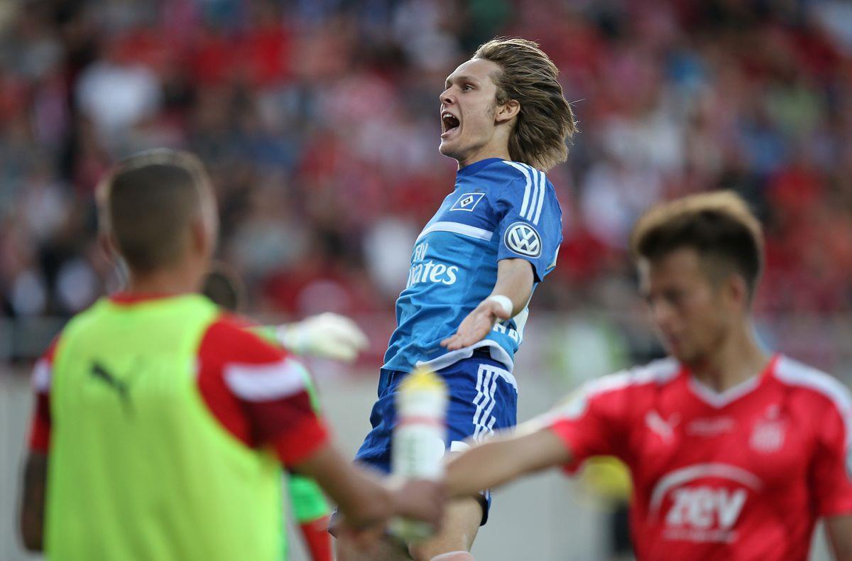 DFB-Pokal: HSV kommt an einer Blamage vorbei Alen Halilovic schoss das Siegtor für den HSV gegen Zwickau.