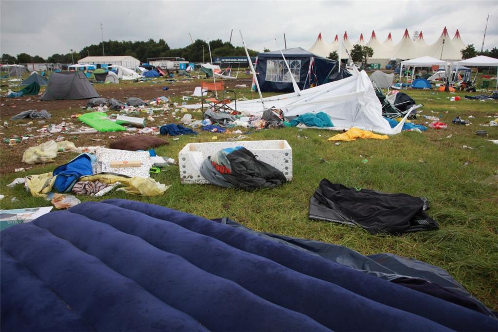 Am Montag sah es dann so aus auf dem Deichbrand. Foto: Leuschner