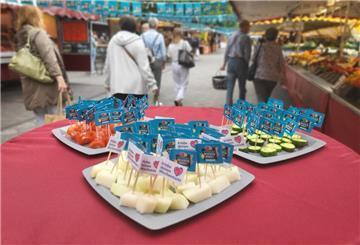 Aktion auf dem Wochenmarkt