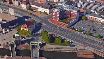 An der Kreuzung Columbusstraße/H.-H.-Meier-Straße in Bremerhaven-Mitte hat es am Donnerstagabend gekracht.