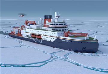 Fürs Eis gemacht: Ansicht des geplanten Neubaus des eisbrechenden Forschungs- und Versorgungsschiffes "Polarstern II" des Alfred-Wegener-Instituts.




(Grafik: Alfred-Wegener-Institut / thyssenkrupp Marine Systems)
