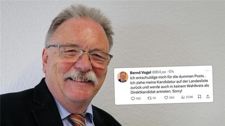 Nach Sexismus-Vorwürfen: Politiker Bernd Vogel gibt Kandidatur auf Foto: privat/Screenshot