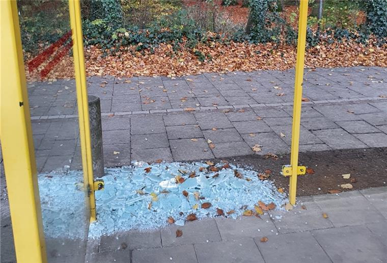 Zahlreiche Wartehäuschen in Bremerhaven zerstört Auch das Wartehäuschen an der Haltestelle Brunnenstraße wurde beschädigt.