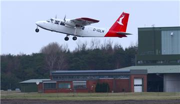 Auch die Helgoland-Flieger haben mit Sturmtief "Sebastian" zu kämpfen.