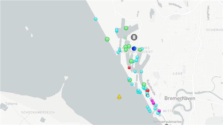Volle Docks bei der Lloyd Werft: Diese Schiffe liegen momentan in Bremerhaven Auch ein Blick auf marinetraffic.com zeigt, wie viele gerade im Hafen los ist.