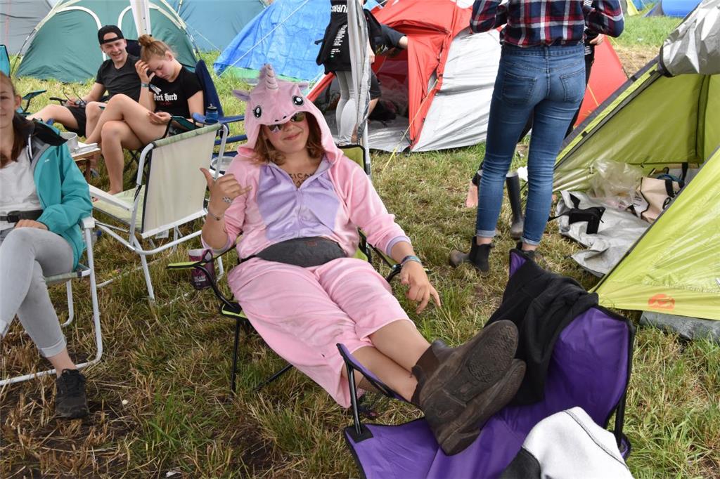 Auch ein rosa Einhorn brauch auf dem Hurricane mal eine Verschnaufpause.