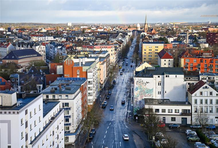 Blick vom Hochhaus ins Freigebiet 1 in Bremerhaven. In Bremerhaven steigen die Mieten.