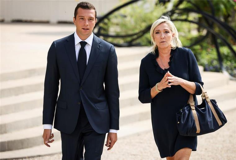 Macron gegen Regierung von Linksbündnis - neue Gespräche Auch Le Pen und Bardella waren zu Gesprächen im Élysée-Palast.
