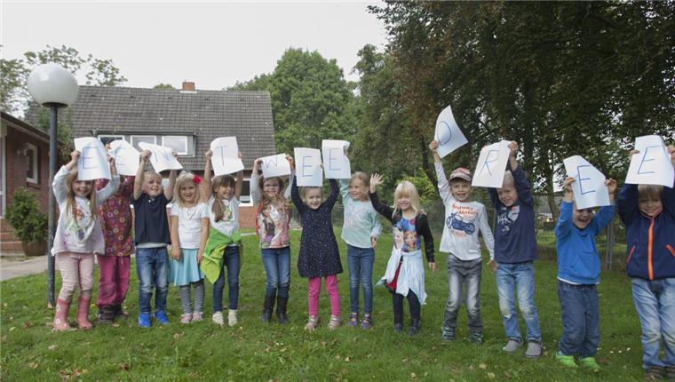 Auch sie gehören zu den Adressaten der landesweiten Aktion: Die Kindergartenkinder aus Spieka.