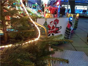 Auch Weihnachtsbäume dürfen auf dem Weihnachtsmarkt nicht fehlen. 