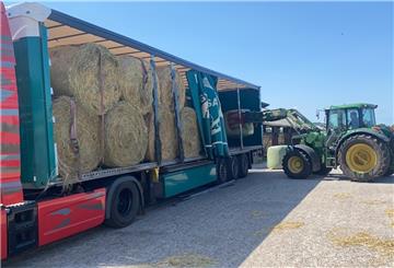 Auf dem Hof von Landwirt Christian Pülsch-Janßen in Stinstedt kamen die Treckerfahrer nicht zur Ruhe. Ein Heuballen nach dem anderen wurde verladen, um in die Hochwassergebiete transportiert zu werden.