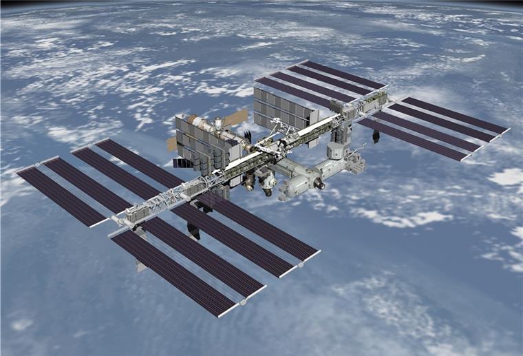 USA werfen Russland Gefährdung von ISS-Astronauten vor Künstlerische Darstellung der Nasa vom 30.11.2011 zeigt die Internationale Raumstation (ISS) in ihrer gegenwärtigen Ausbaustufe in der Erdumlaufbahn