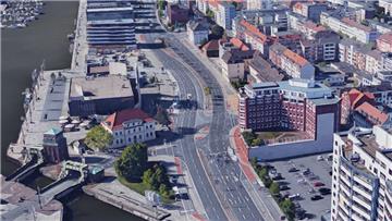 Auf der Kreuzung Columbusstraße/H.-H-.Meier-Straße in Bremerhaven wurde ein Rollerfahrer von einem Auto angefahren.