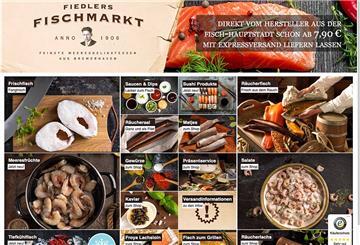 Die Internetseite von Fiedlers Fischmarkt.