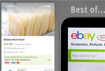 Die Fotokollage zeigt ein Angebot auf eBay Kleinanzeigen und das Logo.
