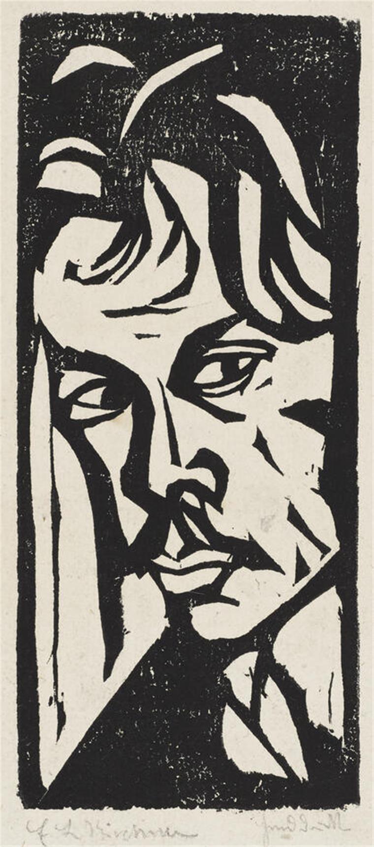 Kunsthalle Bremen zeigt „Kirchner Holzschnitte“ – Zeitreise ins 21. Jahrhundert Auf seinem Selbstporträt verleiht sich Ernst-Ludwig Kirchner markantere Züge als in Wirklichkeit.