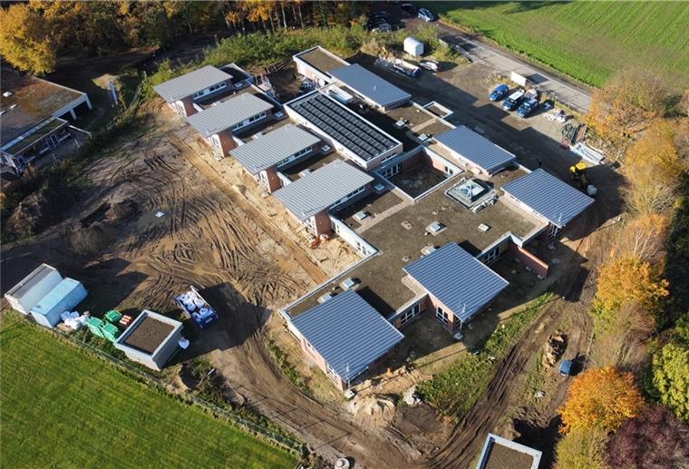 So steht es um das große Kita-Projekt in Bexhövede Aus der Luft wird die Größe des Projekts deutlich: Die neue Kita in Bexhövede bietet auf 1500 Quadratmetern Platz für 130 Kinder.