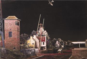 Aus einem Flugzeugunglück, das er 1912 als 17-Jähriger miterlebt hatte, schuf der Maler Franz Radziwill (1895–1983) 1927/28 eine angsteinflößende Nachtszene.