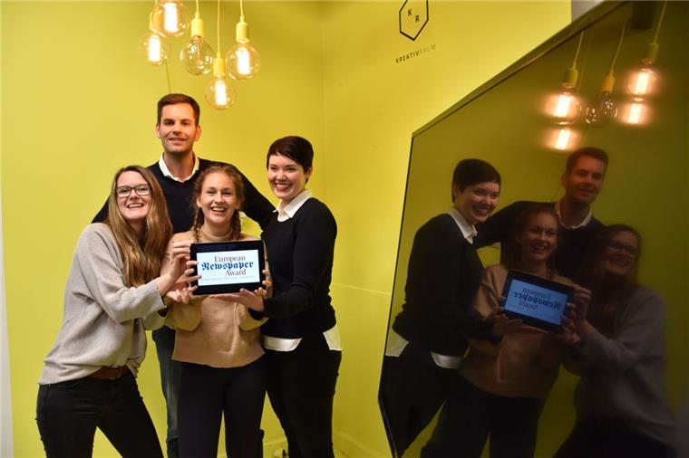 Nordkinder gewinnen beim "Zeitungsoscar" Ausgezeichnet: Die Nordkinder (von links) Lena Gausmann, Daniel Gefers, Nina Brockmann und Janina Kück werden bald eine Urkunde des European Newspaper Award in den Händen halten.