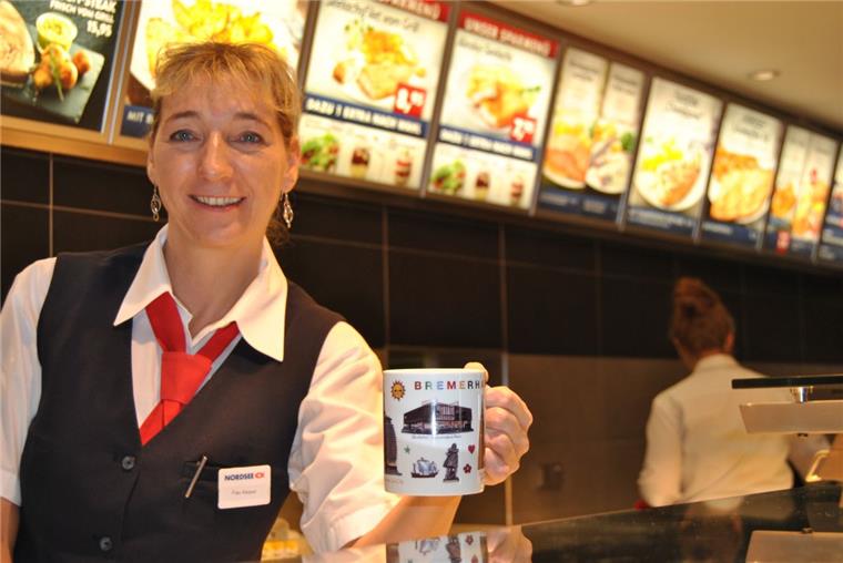 Becher dabei? Dann ist der Kaffee bei der "Nordsee" billiger.