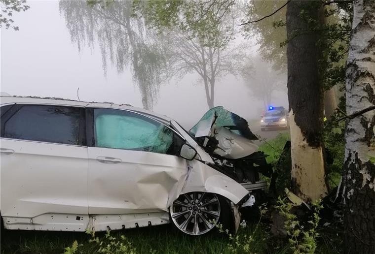 Unfall bei Seedorf frühmorgens in starkem Nebel Bei dem Unfall zwischen Godenstedt und Seedorf entstand Totalschaden am Fahrzeug der Autofahrerin.