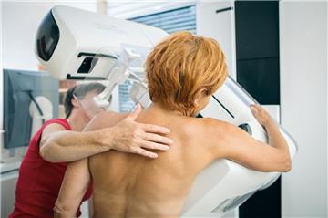 Bei der Mammographie wird das Gewebe der Brust untersucht.