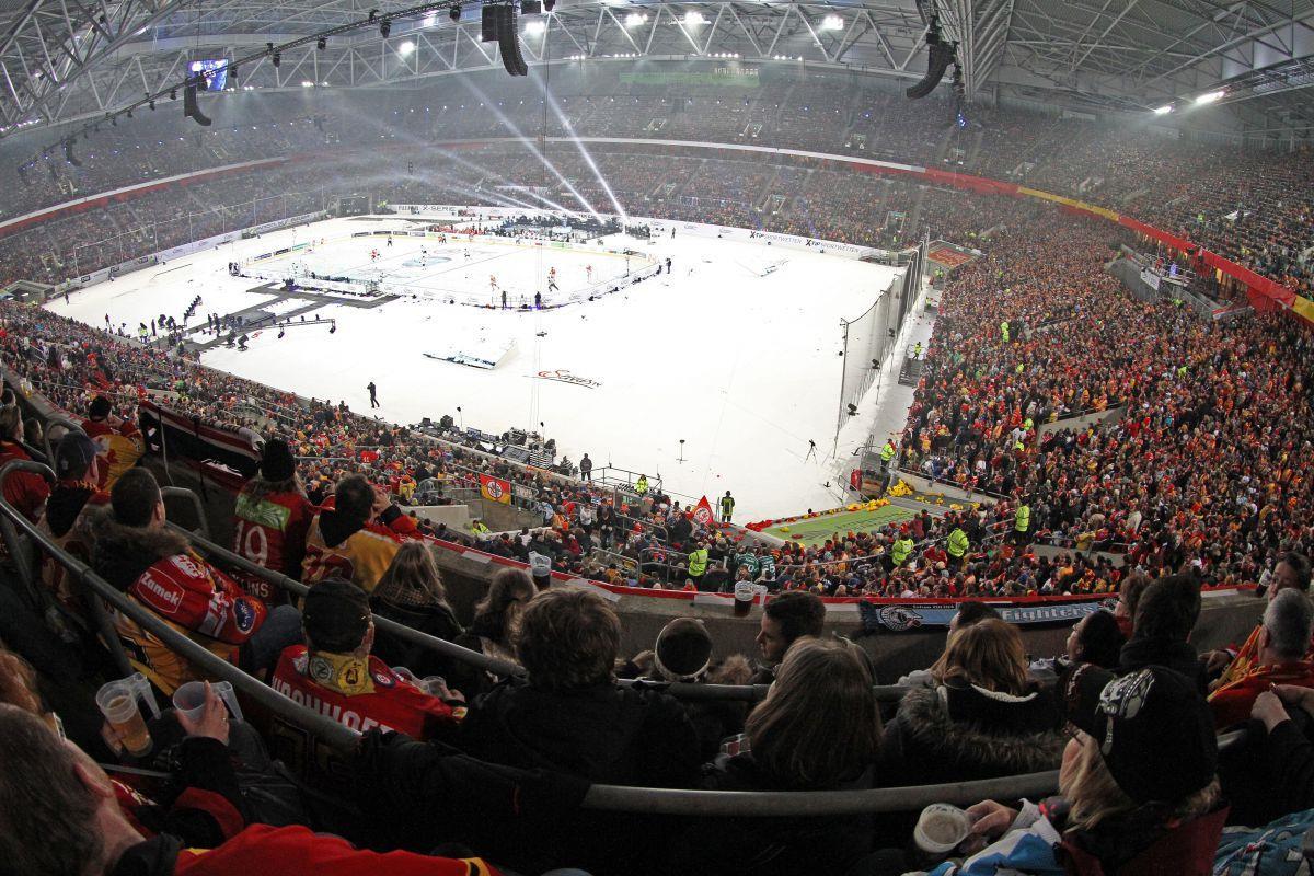 Vorfreude auf das Winter Game am Sonnabend in Sinsheim Beim Winter Game - hier eine Aufnahme aus Düsseldorf 2015 - herrscht meistens eine Top-Stimmung.