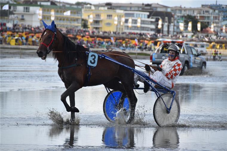 Spritzige Duelle im Watt: Die besten Bilder vom Duhner Wattrennen Beim zweiten Rennen, dem Preis der Weser-Elbe Sparkasse (Preis von Steinmarne) gaben die Traber richtig Gas.