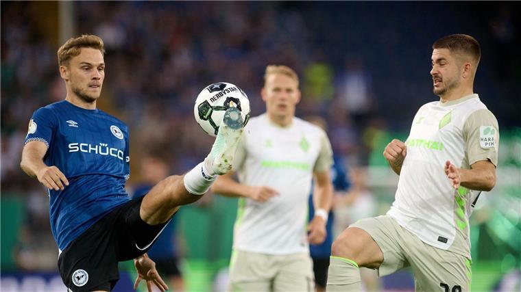 Bielefeld wird für Bremen erneut zum Pokalschreck Bielefeld und Bremen lieferten sich eine umkämpfte Partie.