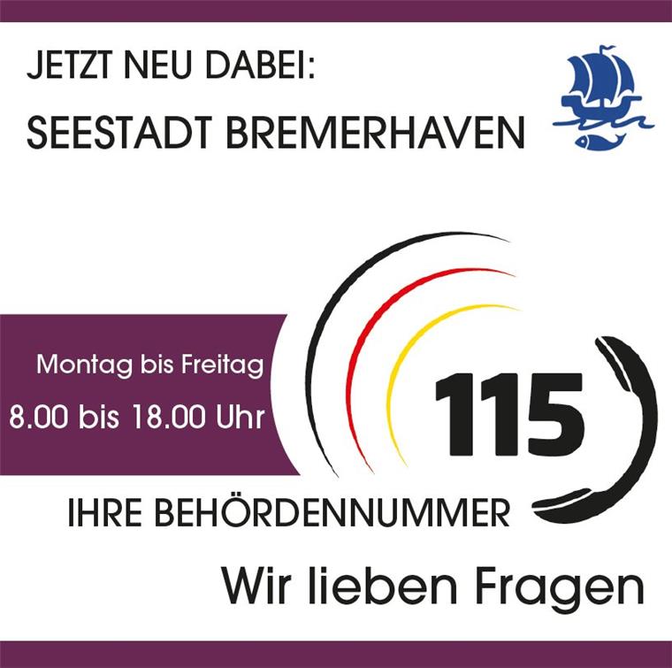 115 – Ihre Behördennummer: Jetzt auch in Bremerhaven