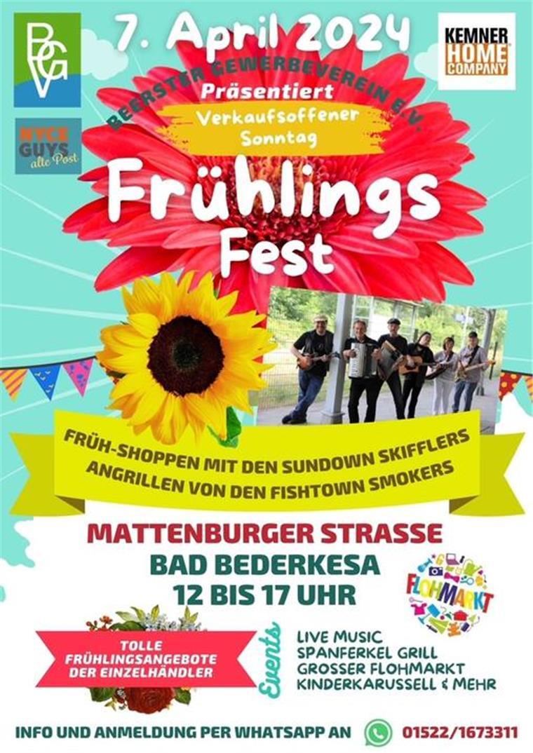 Frühlingsfest mit verkaufsoffenem Sonntag in Bad Bederkesa Frühlingsfest mit verkaufsoffenem Sonntag in Bad Bederkesa