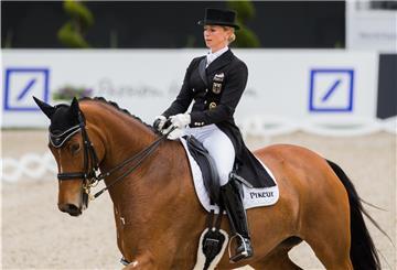Bis August letzten Jahres tanzte Zaire unter Doppel-Olympiasiegerin Jessica von Bredow-Werndl durchs Viereck. Nun ist die Stute Lehrmeisterin für Nachwuchstalent Selina Söder.