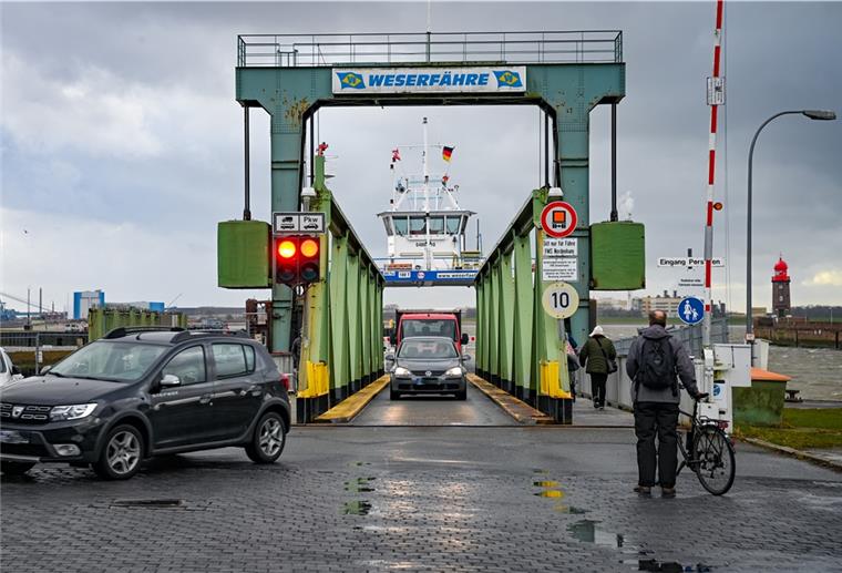 Blick auf den Fähranleger in Bremerhaven.