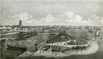 Blick auf den Neuen Hafen um 1864. Foto NZ-Archiv