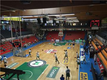 Blick in die Basketball-Arena von Aalst