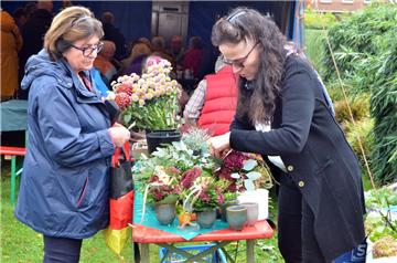 Blumenverkauf auf dem Herbstmarkt. Foto: Schmonsee