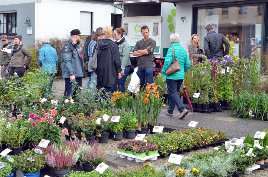 Blumenverkauf auf dem Herbstmarkt. Foto: Schmonsees