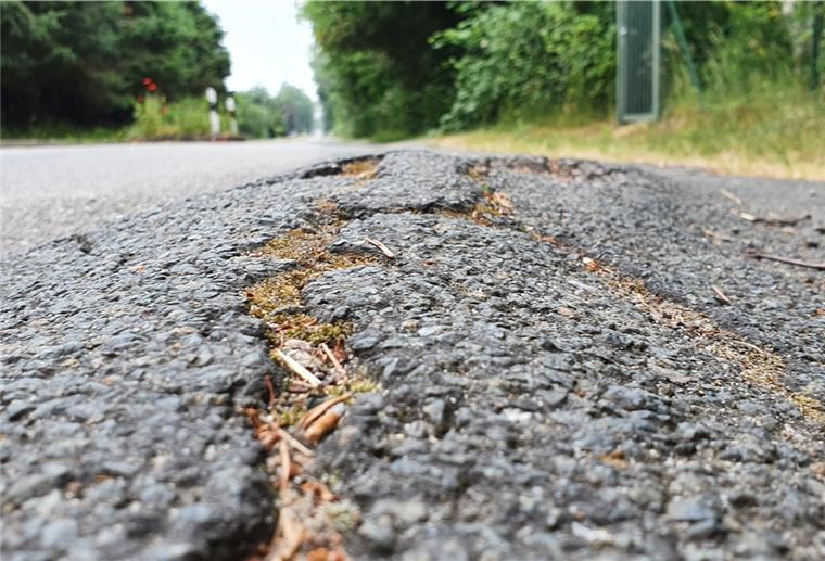 Nordholz: Es geht auch ohne Straßenausbaubeiträge Buckel, Risse, Schlaglöcher: Der Industrieweg in Nordholz muss dringend saniert werden.