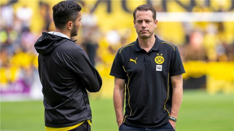 BVB-Boss Ricken: Keine Diskussion über Trainer Sahin BVB-Boss Lars Ricken diskutiert nicht über Trainer Nuri Sahin (links)