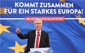 Carsten Sieling, Bürgermeister in Bremen und Spitzenkandidat der SPD bei der Bürgerschaftswahl, vor der Europawahl.