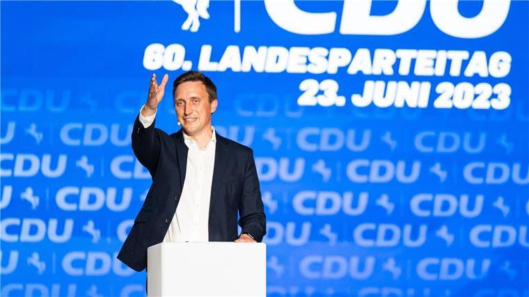 CDU-Landeschef Sebastian Lechner auf dem Landesparteitag in Bad Fallingbostel.