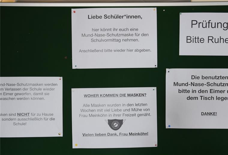 Da kann nichts schiefgehen: Für die Prüflinge ist im Schulzentrum Am Luisenhof alles vorbereitet.