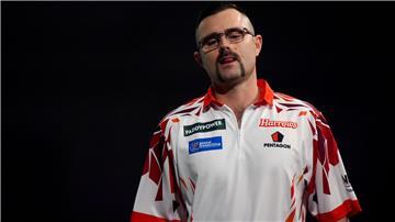 Damon Heta bei der Darts-WM in London.